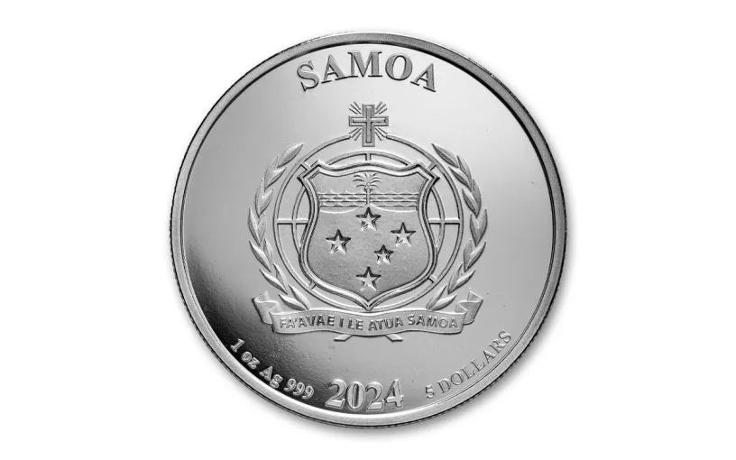2024 Samoa 1 oz Silver Batman Batarang Colorized Shaped Coin