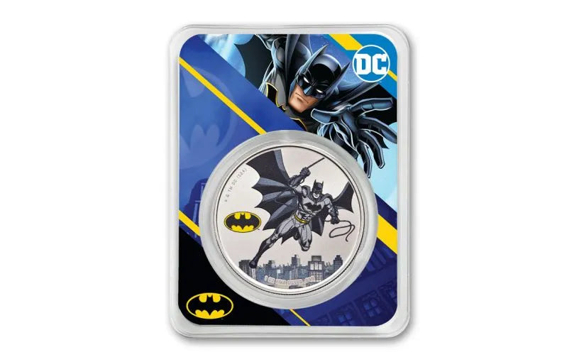 2024 Samoa 1 oz Silver Batman Batarang Colorized Shaped Coin