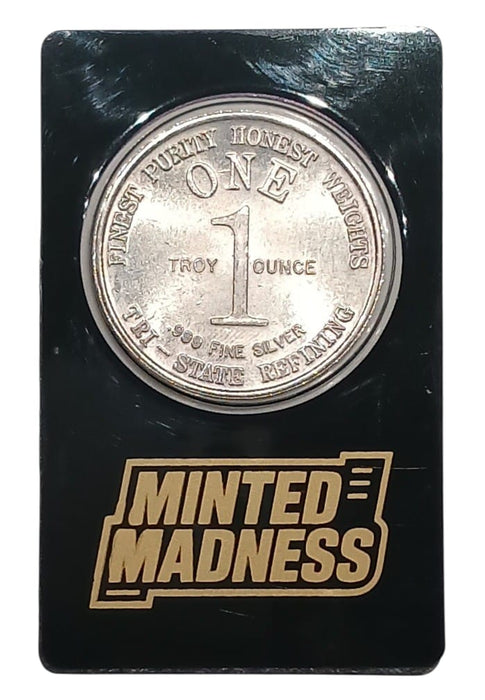 1 oz .999 Silver Round TRI State Refining – Minted Madness Card BU