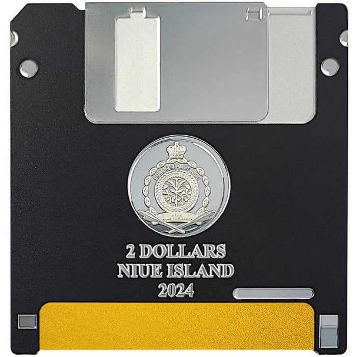 Floppy Disk TechStalgic Series 2024 2 oz $2 Pure Silver Coin - Niue